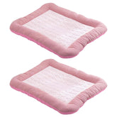 Kuber Industries Rectangular Dog & Cat Bed|Yarn Dyed Oxford Cloth|Nylon and Polyester With Cotton Filling|Self-Cooling Bed For Dog & Cat|Small Light-weight & Durable Dog Bed|ZQCJ005P-L|Pink(Pack Of 2)
